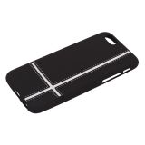Силиконовая крышка LP для Apple iPhone 6, 6s черная, белые пересекающиеся строчки, европакет