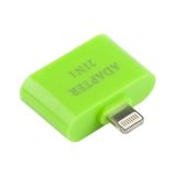 Переходник LP 2 в 1 для Apple с 30 pin/micro USB на 8 pin lightning зеленый, европакет