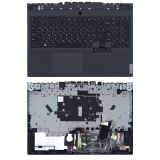 Клавиатура (топ-панель) для ноутбука Lenovo Legion 5-15IMH05H черная с черным топкейсом, с подсветкой