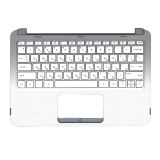Клавиатура (топ-панель) для ноутбука HP Stream X360 11-p белая с серебристым топкейсом
