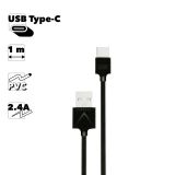 USB кабель Earldom EC-066C Type-C, 2.4A, 1м, PVC (черный)