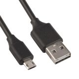 USB кабель LP Micro USB двусторонние разъемы USB-Micro USB 1 метр, черный, европакет