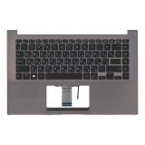 Клавиатура (топ-панель) для ноутбука Asus X421JQ черная с серым топкейсом