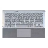 Клавиатура (топ-панель) для ноутбука SONY SVP11 Vaio Pro 11 серебристая с серебристым топкейсом