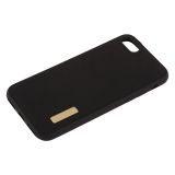 Силиконовая крышка LP для Apple iPhone 7 черная, золотая вставка, европакет