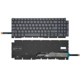 Клавиатура для ноутбука Dell G15 5510, 5511, 5515 серая без рамки, с подсветкой