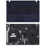 Клавиатура (топ-панель) для ноутбука Samsung 300V5A 305V5A черная с темно-синим топкейсом