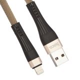 USB кабель HOCO U39 Slender Charging Data Cable для Apple (L=1,2M) (золотой/черный)