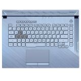 Клавиатура (топ-панель) для ноутбука Asus Strix G15 G512LWS серебристая с серебристым топкейсом