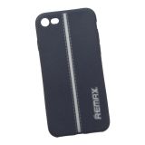 Силиконовый чехол для iPhone 8/7 "REMAX" Star Series Case (синий с серой полосой)