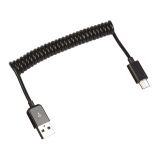 USB кабель LP Micro USB пружина 1 м. черный, европакет