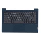 Клавиатура (топ-панель) для ноутбука Lenovo Ideapad 5-14IIL05 черная с синим топкейсом