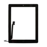 Сенсорное стекло (тачскрин) для Apple iPad 4 с кнопкой Home AAA черный