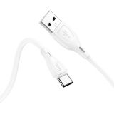 USB кабель HOCO X61 Ultimate silicone USB - Type-C 3.0А 1м белый