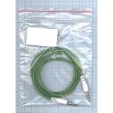 Аудио кабель Jack 3.5 - Jack 3.5, 1м (круглый кабель) зеленый