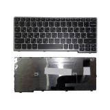 Клавиатура для ноутбука Lenovo IdeaPad Yoga 11S черная с серебристой рамкой
