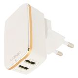 Блок питания (сетевой адаптер) LDNIO 2 USB выхода 2,4А Quick Charge 2.0 + кабель для Apple 8 pin A2404 белая, коробка