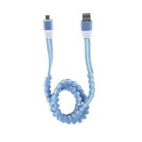 USB кабель "LP" Micro USB тянучка 0.75-1.2м голубой 