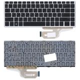 Клавиатура для ноутбука HP ProBook 640 G5 (120489) черная с серебристой рамкой