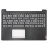 Клавиатура (топ-панель) для ноутбука Lenovo S145-15IWL темно-серая с черным топкейсом без тачпада