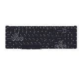 Клавиатура для ноутбука Acer Predator Helios 300 PH315-52 черная с белым контуром без рамки, белая подсветка
