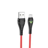 Кабель USB BOROFONE BX65 Bright MicroUSB 1м 2.4A TPE LED (красный)