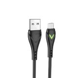 Кабель USB BOROFONE BX65 Bright MicroUSB 1м 2.4A TPE LED (черный)