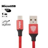 Кабель USB inkax CK-27 Metal Braided MicroUSB 1м нейлон (красный)