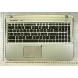 Клавиатура (топ-панель) для ноутбука Samsung SF510 черная с серебристым топкейсом