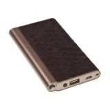 Универсальный внешний аккумулятор Power Bank Fashion LV7 Plus Li-Pol USB выход 2,1А, 8000 мАч, коричневая кожа в клетку