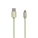 USB кабель "LP" Type-C косичка 1м зеленый