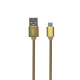 USB кабель "LP" Type-C металлическая оплетка 1м золотой