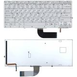 Клавиатура для ноутбука Sony Vaio VPC-SD VPC-SB серебристая без рамки c подсветкой