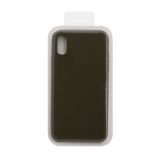 Силиконовый чехол для iPhone Xs "Silicone Case" (темно-зеленый, блистер)