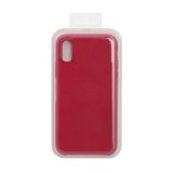 Силиконовый чехол для iPhone Xs "Silicone Case" (темно-розовый, блистер)