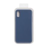 Силиконовый чехол для iPhone Xs "Silicone Case" (темно-синий, блистер)
