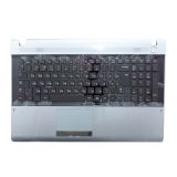 Клавиатура (топ-панель) для ноутбука Samsung RV511 RV515 RV520 черная с серым топкейсом
