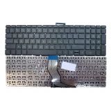 Клавиатура для ноутбука HP Pavillion 15-AB, 15-AE, 17-AB, 17-G черная без рамки зеленые символы без подсветки