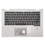 Клавиатура (топ-панель) для ноутбука Lenovo Thinkpad Yoga X1 2nd Gen черная с серебристым топкейсом