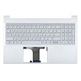 Клавиатура (топ-панель) для ноутбука HP Pavilion 15-EG 15-EH серебристая с серебристым топкейсом, для моделей без отпечатка