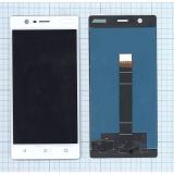 Дисплей (экран) в сборе с тачскрином для Nokia 3 белый (Premium LCD)