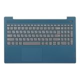 Клавиатура (топ-панель) для ноутбука Lenovo IdeaPad 5-15IIL05 серая с светло-синим топкейсом