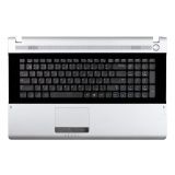 Клавиатура (топ-панель) для ноутбука Samsung RV711 NP-RV711 черная с серым топкейсом