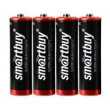 Батарейка солевая Smartbuy R6 AA 4шт в пленке