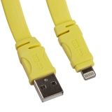 USB Дата-кабель линейка см. ft для Apple 8 pin плоский 1,2 метра, желтый, европакет