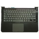 Клавиатура (топ-панель) для ноутбука Samsung 900X3A черная с черным топкейсом