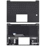 Клавиатура (топ-панель) для ноутбука Lenovo Yoga S730-13IWL черная с черным топкейсом