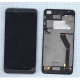 Дисплей (экран) в сборе с тачскрином для HTC Desire 820 черный с рамкой