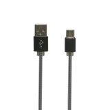 USB кабель "LP" Type-C металлическая оплетка 1м черный