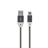 USB кабель "LP" Type-C оплетка и металлические разъемы 1м белый